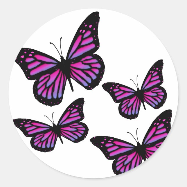 Colourful Butterfly Butterflies Classic Round Sticker (Front)