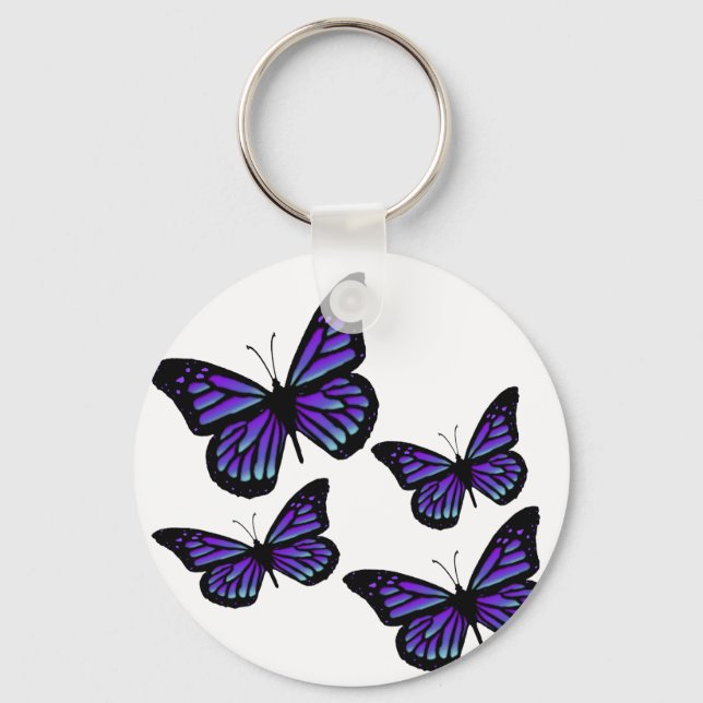 Colourful Butterfly Butterflies Key Ring (Front)