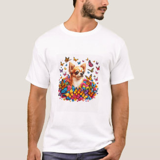 Colourful Butterfly Chihuahua T-Shirt
