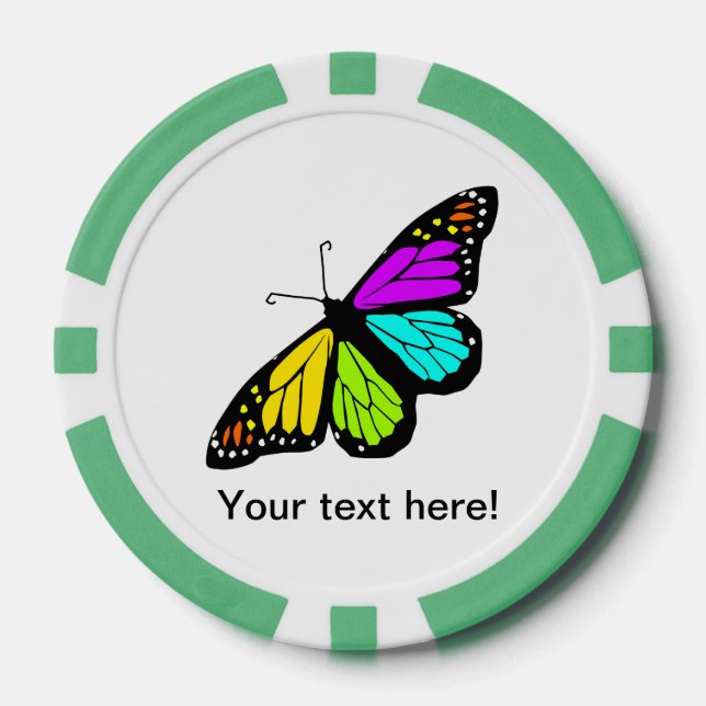 Colourful butterfly clipart poker chips (Front)