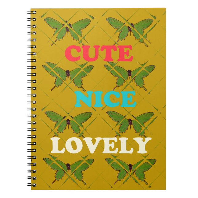 Colourful Butterfly Décor: Cute, Nice, and Lovely. Notebook (Front)