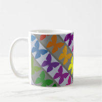 Colourful butterfly design coffee mug