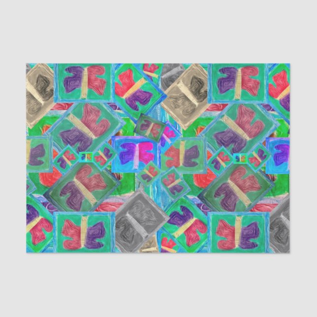 Colourful Butterfly Double Challenge | Tissue Pape Tissue Paper (Front)