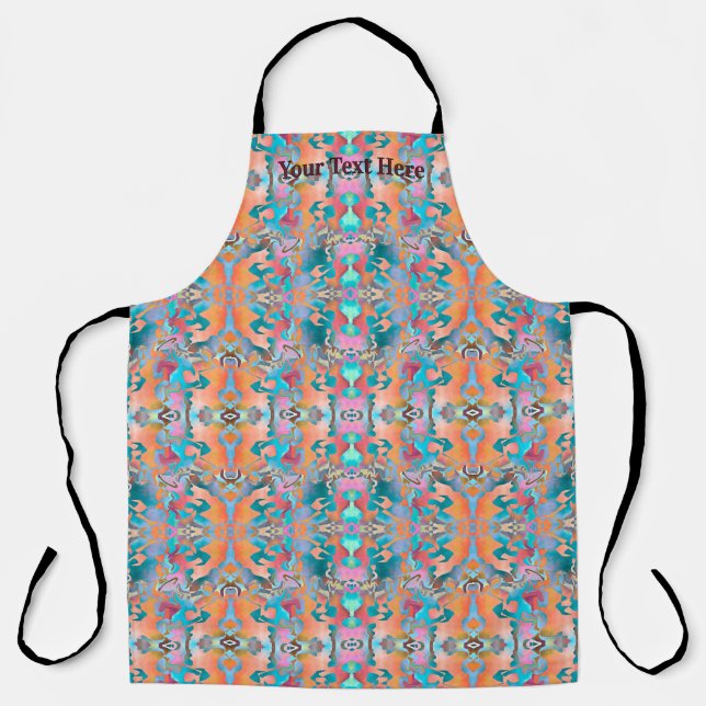Colourful Butterfly Effect Abstract Art Pattern Apron (Front)