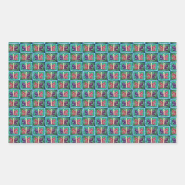 Colourful Butterfly | Filters | Half Drop | Rectangular Sticker (Front)