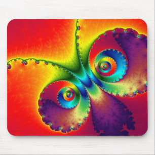 Colourful Butterfly Fractal Mouse Pad