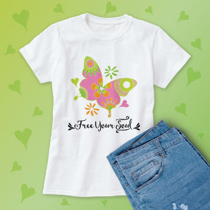 Colourful Butterfly Free Your Soul Retro Tri-Blend Shirt
