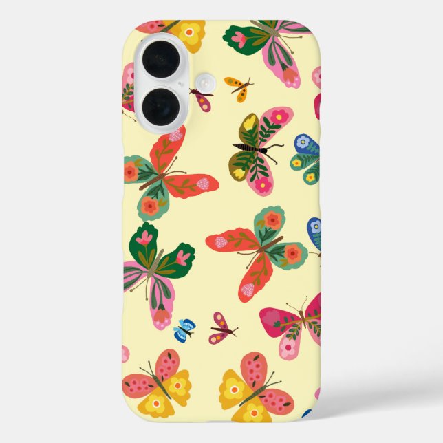 Colourful Butterfly Garden Pattern iPhone Case (Back)