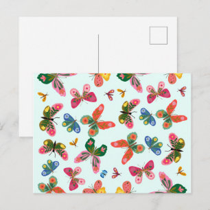 Colourful Butterfly Garden Postcard