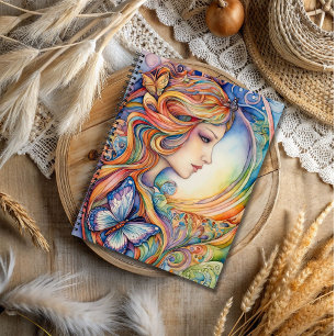 Colourful Butterfly Girl Enchantment Notebook