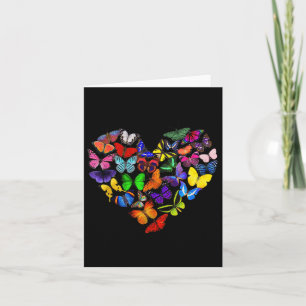 Colourful Butterfly Heart Butterflies Love Valenti Card