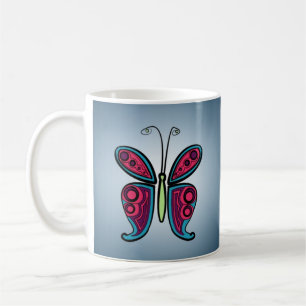 Colourful Butterfly Illustration Coffee Mug