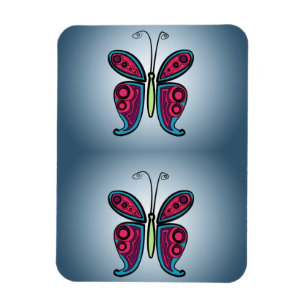 Colourful Butterfly Illustration Magnet