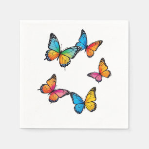 Colourful Butterfly Illustration Napkin