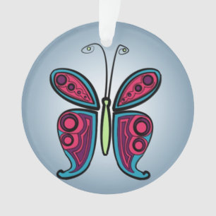 Colourful Butterfly Illustration Ornament