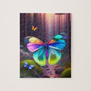 Colourful Butterfly in a Maguc Forest Jigsaw Puzzle