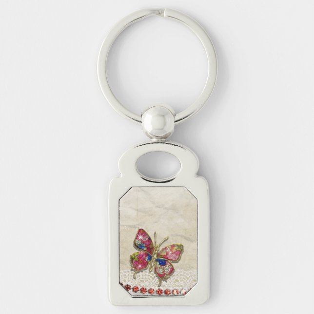 Colourful butterfly key ring (Front)