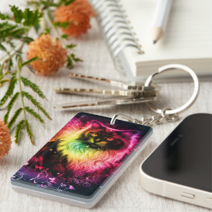 Colourful Butterfly Kitty Key Ring