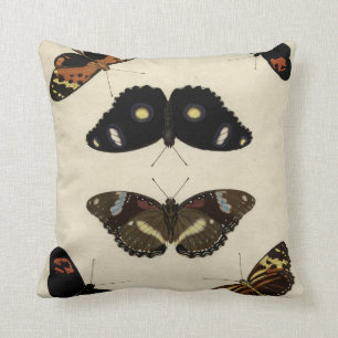 Colourful Butterfly Medley on Cream Background Cushion