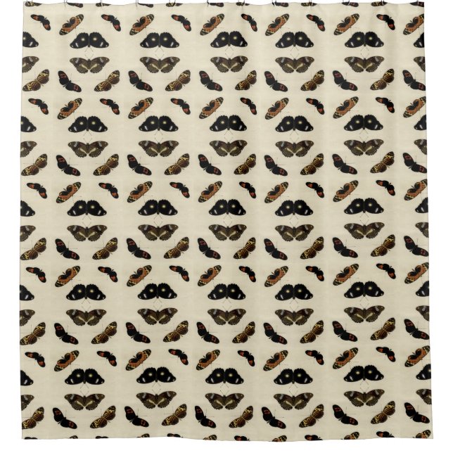 Colourful Butterfly Medley on Cream Background Shower Curtain (Front)