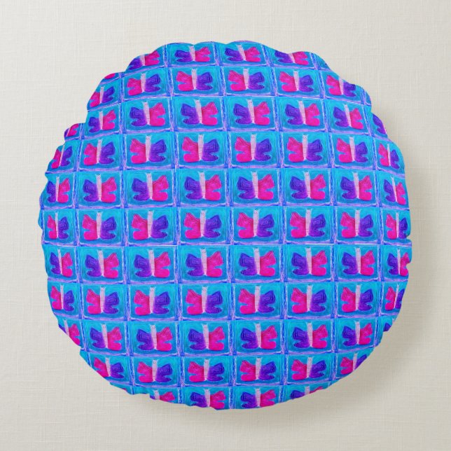 Colourful Butterfly | Miami Filter | Basic | Round Cushion (Front)