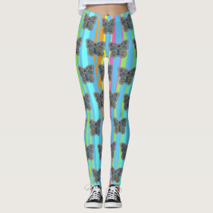 Colourful Butterfly Mosaic Pattern Legging