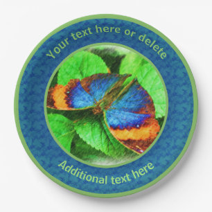 Colourful Butterfly Nature Art Personalised Party  Paper Plate