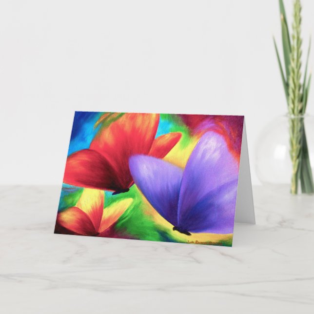 Colourful Butterfly Painting - Multi Card (Front)