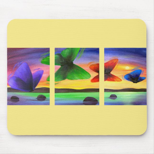 Colourful Butterfly Painting - Multi Mouse Pad (Front)