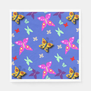 Colourful Butterfly Paper Plates Napkin