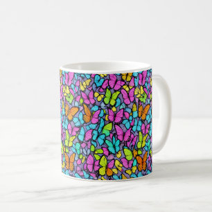 Colourful Butterfly Pattern Coffee Mug