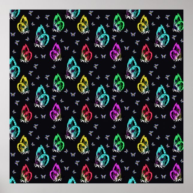 Colourful Butterfly Pattern Download Poster (Front)