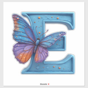Colourful Butterfly Perched On Bright Blue Letter 
