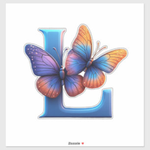 Colourful Butterfly Perched On Bright Blue Letter