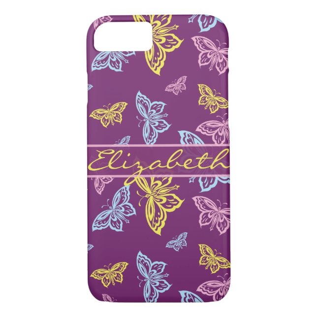 Colourful Butterfly Personalise Pattern Case-Mate iPhone Case (Back)