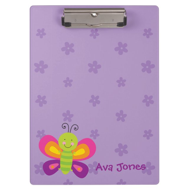 Colourful Butterfly Personalised Clipboard (Front)