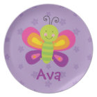 Colourful Butterfly Personalised Melamine Plate