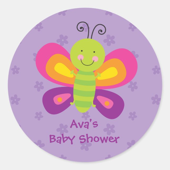 Colourful Butterfly Personalised Sticker (Front)