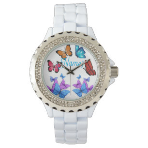 Colourful Butterfly Personalised Women's Watch