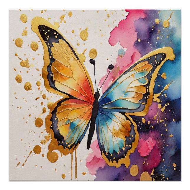 Colourful Butterfly Poster (Front)
