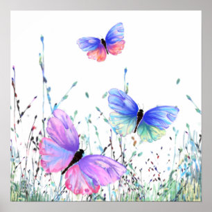 Colourful Butterfly Poster Spring Painting
