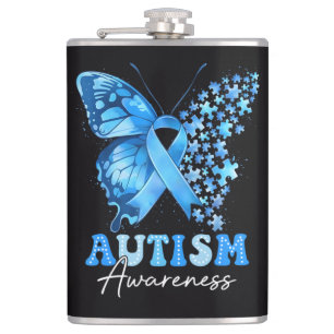 Colourful Butterfly Puzzle Hip Flask
