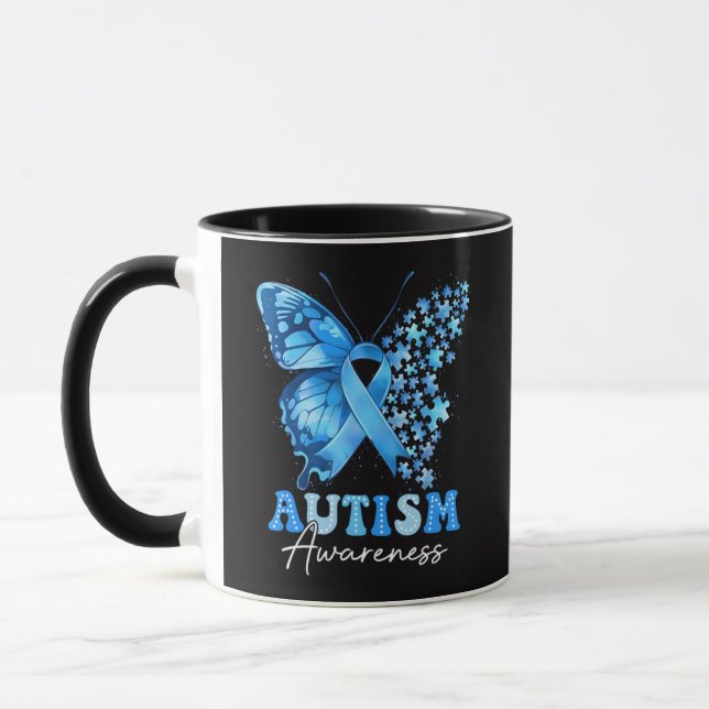 Colourful Butterfly Puzzle Mug (Left)