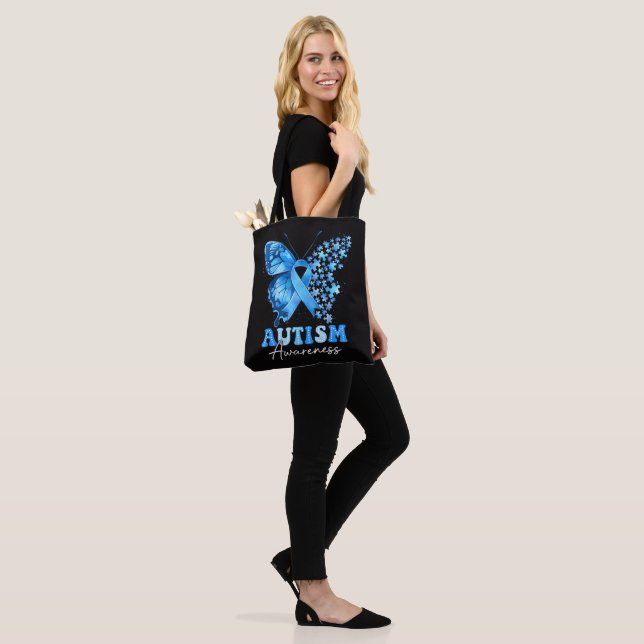 Colourful Butterfly Puzzle Tote Bag (On Model)
