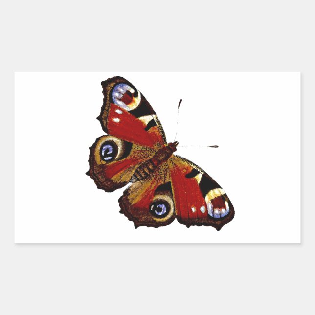 Colourful Butterfly Rectangular Sticker (Front)