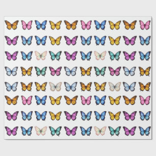 Colourful Butterfly Set Vintage Aesthetic Monarch Wrapping Paper