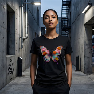 Colourful Butterfly Shirt Floral Boho Aesthetic Te