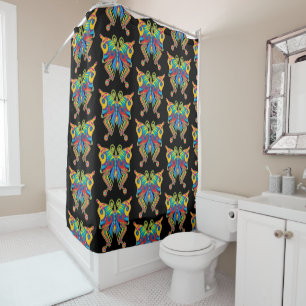 Colourful butterfly shower curtain