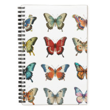 Colourful Butterfly Spiral Notebook