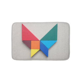 Colourful butterfly Tangram Bath Mat